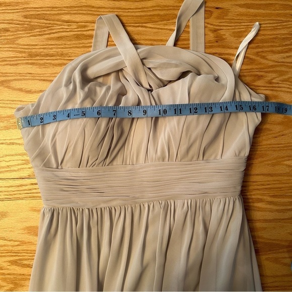 Revelry Brooklyn Chiffon Dress Light Grey Silver 8 - Picture 9 of 15